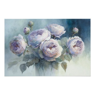 Poster Roses de chou dans le papier de découpage Vase