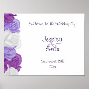 Poster Roses de collection chic pour mariage de bienvenue