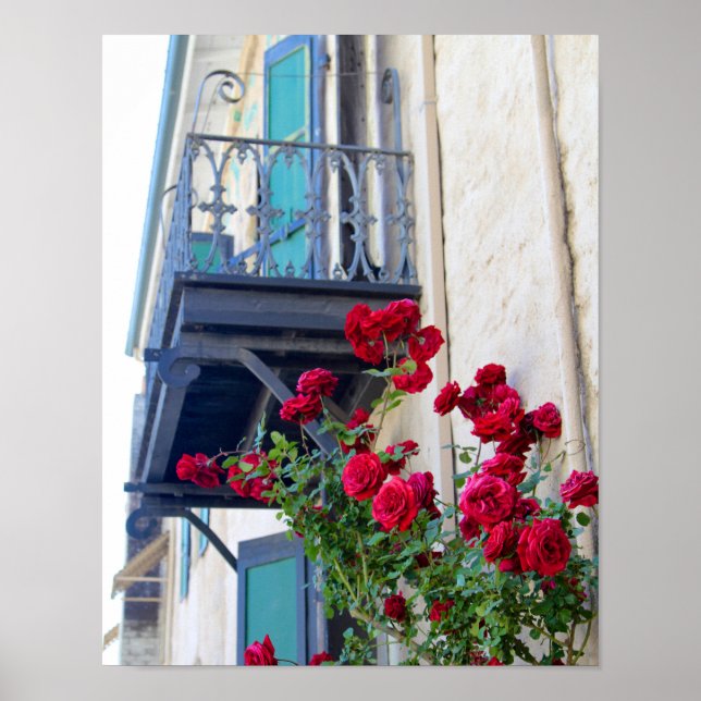 Poster Roses d'Escalades, Rustic Hotel Balcony (Devant)