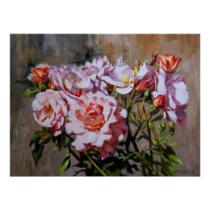 Poster Roses en Pavlovsk - Elégante peinture à l'huile de