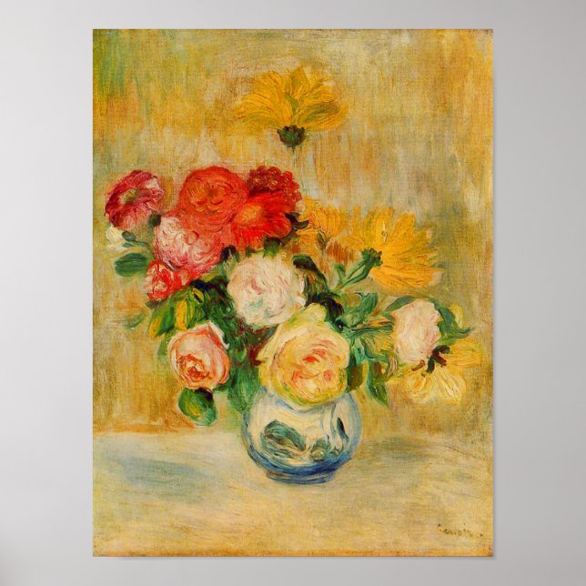 Poster Roses et Dahlias de Renoir (Devant)