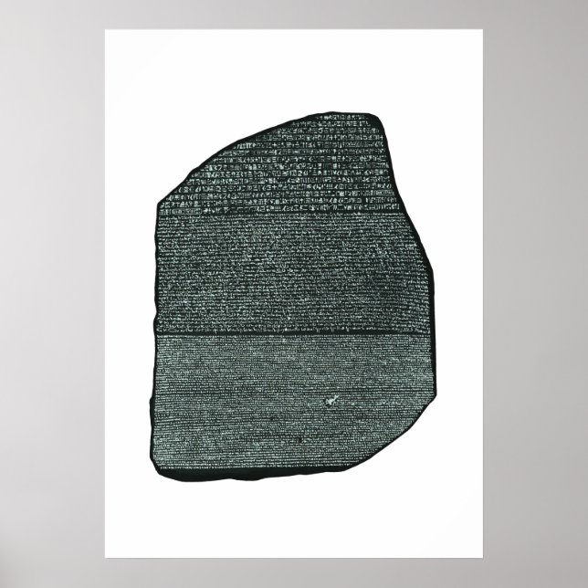 Poster Rosetta Stone Hiéroglyphes égyptiens antiqu (Devant)