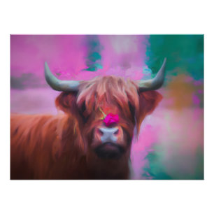 Poster "Rosie des Highlands" – Portrait de vache des High