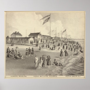 Poster Ross baignant des Chambres, verger d'océan, NJ