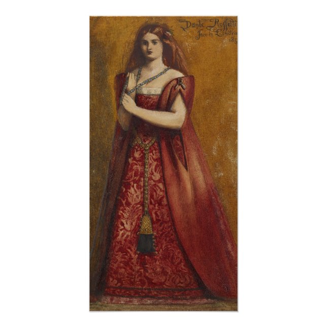 Poster Rosso Vestita par Dante Gabriel Rossetti Glossy (Devant)