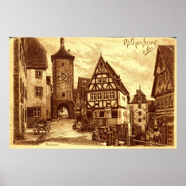 Poster Rothenburg Allemagne 1907 vintage (Devant)