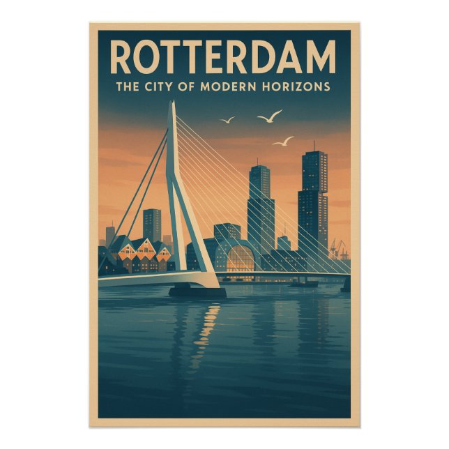 Poster ROTTERDAM – La Ville des Horizons Modernes (Devant)