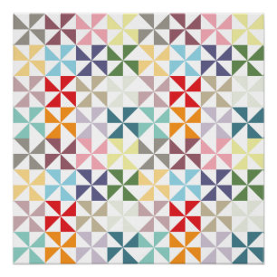 Poster Roue géométrique colorée