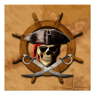 Poster Roue jolly roger pirate