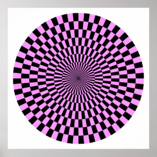 Poster Roue Op Art - Violet clair et noir
