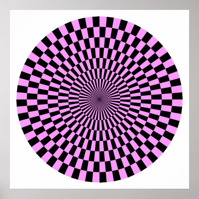 Poster Roue Op Art - Violet clair et noir (Devant)
