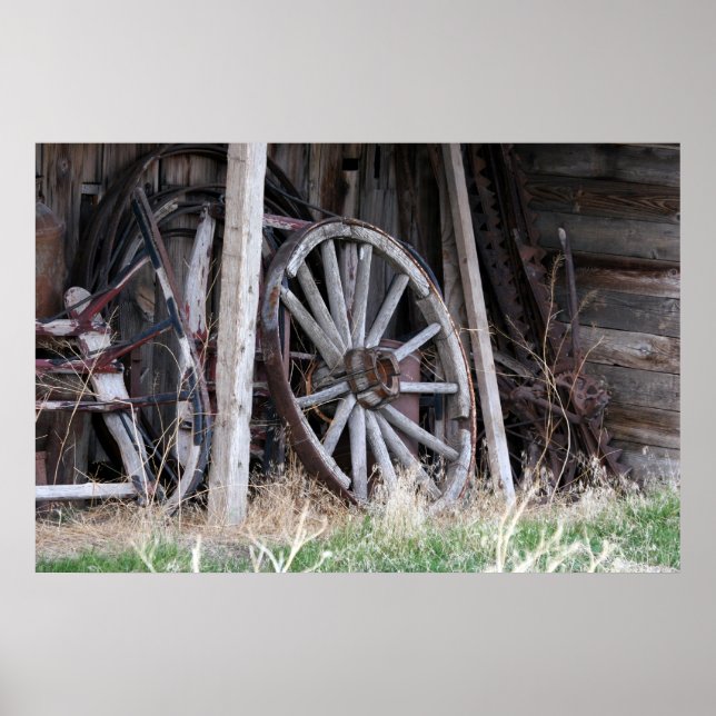 Poster Roue Wagon antique (Devant)