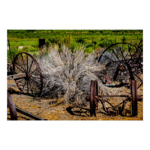 Poster Roues de Ranch Historique Brillantes
