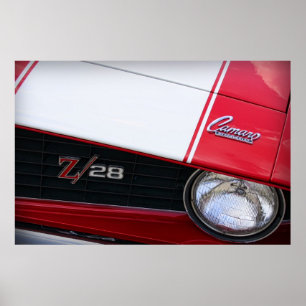 Poster Rouge 1969 de Chevy Camaro Z/28