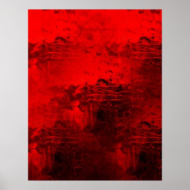 Poster rouge Abstrait (Devant)
