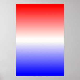 Poster Rouge blanc et bleu Ombre