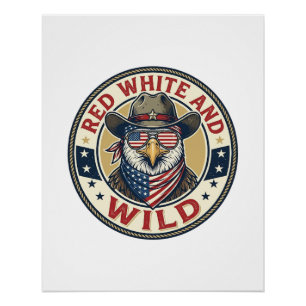 Poster Rouge Blanc Et Sauvage Patriotique Patriotique Ani