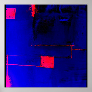 Poster rouge bleu Abstrait Art moderne original Im