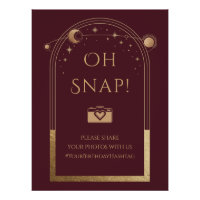 Rouge céleste Or Soleil Lune Étoiles Oh Snap