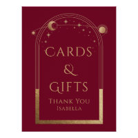 Rouge Celeste Or Soleil Lune Stars Cartes et Cadea