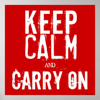 Poster Rouge et blanc Gardez le calme et continuer sur l'