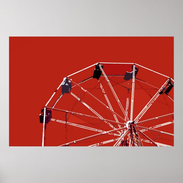 Poster rouge Ferris Wheel (Devant)