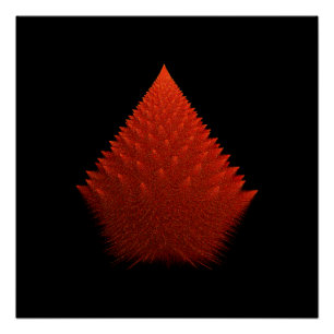 Poster Rouge Incendia Script Fractale
