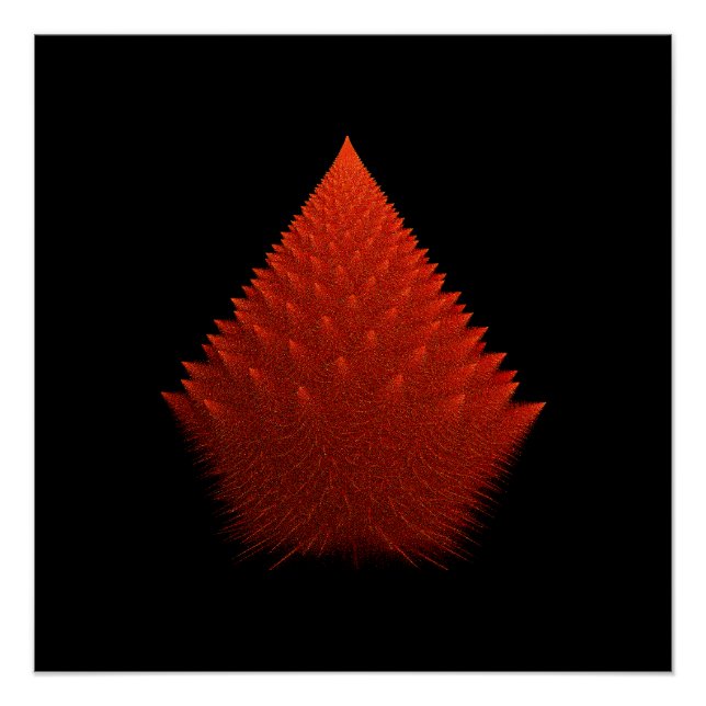 Poster Rouge Incendia Script Fractale (Devant)