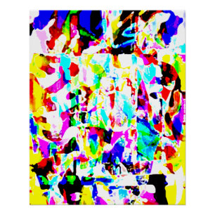 Poster Rouge Jaune rose Aqua Peinture Splashes Art Design