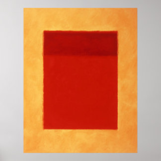 Poster rouge, orange sur jaune