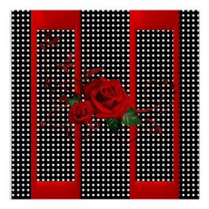 Poster rouge rose et noir