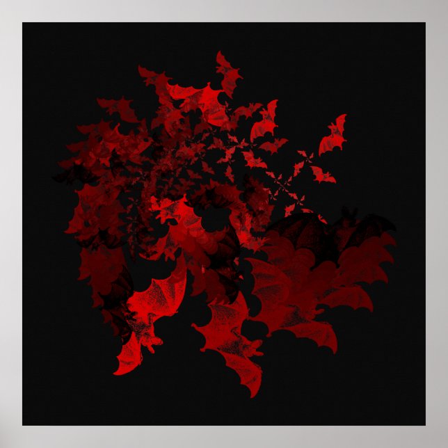 Poster rouge Vampire Bats (Devant)