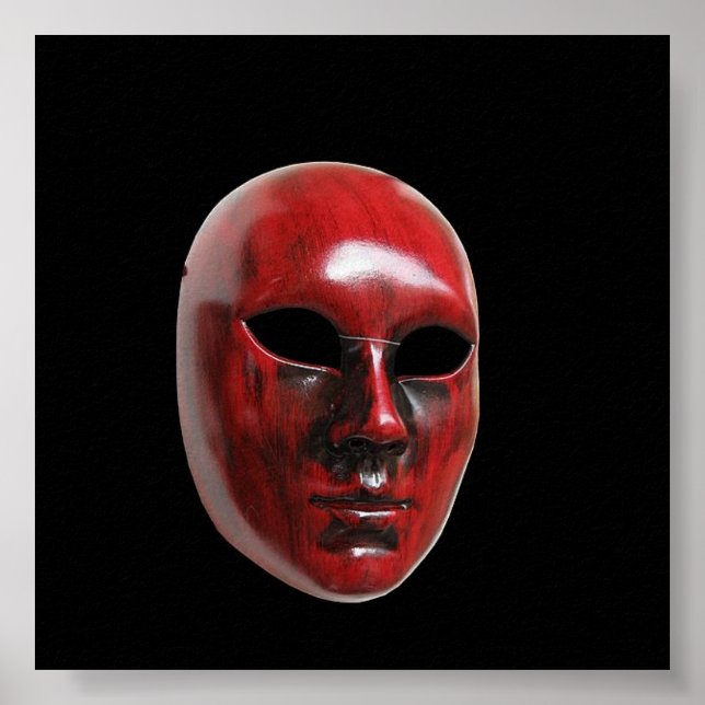 Poster rouge Venice Mask (Devant)