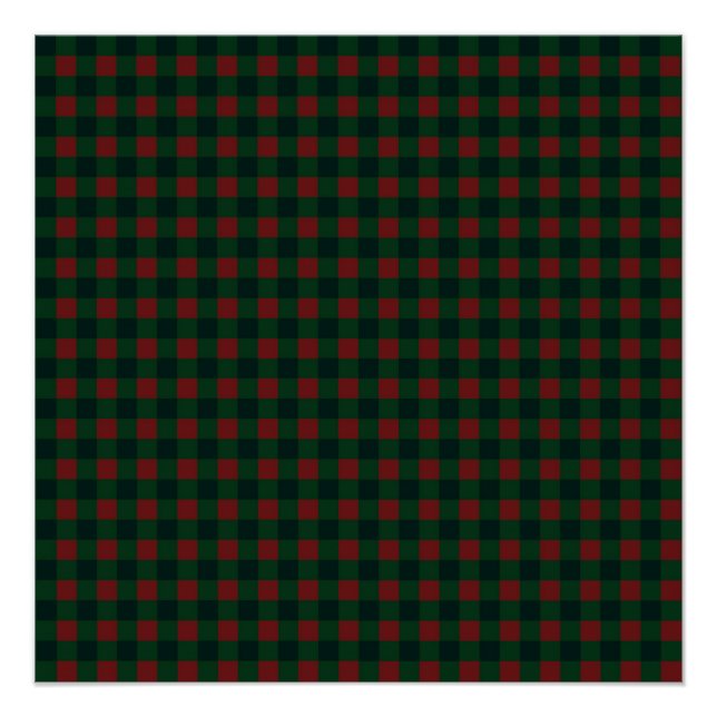 Poster Rouge Vert Buffalo Plaid Vacances (Devant)