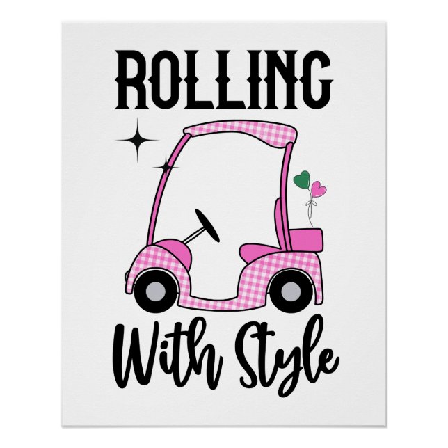 Poster Roulement Avec Style | Funny Golf Cart (Devant)