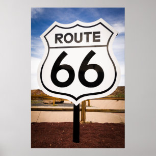 Poster Route 66 road sign, Arizona