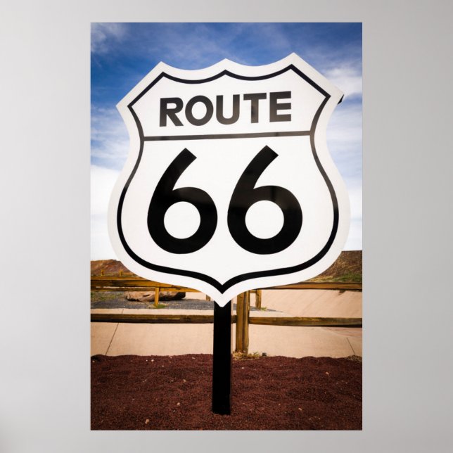 Poster Route 66 road sign, Arizona (Devant)