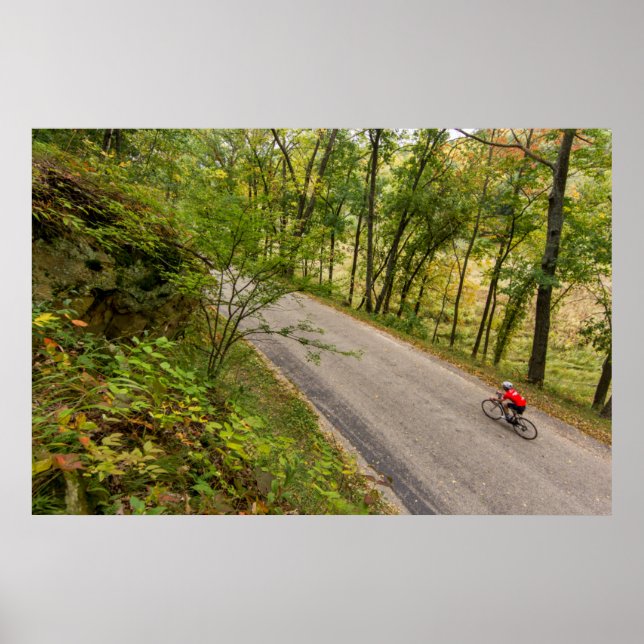 Poster Route À Vélo Sur Route Campagne (Devant)