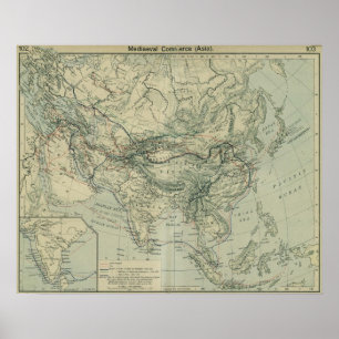 Poster Routes commerciales médiévales