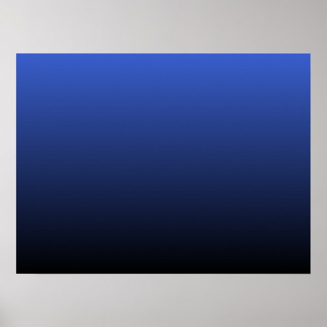 Poster Royal Blue Black Ombre (Devant)