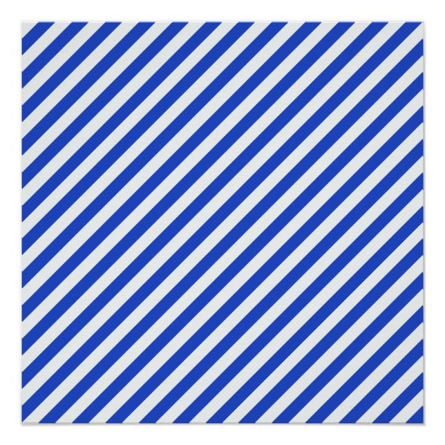 Poster Royal Blue Combination Stripes par Shirley Taylor (Devant)