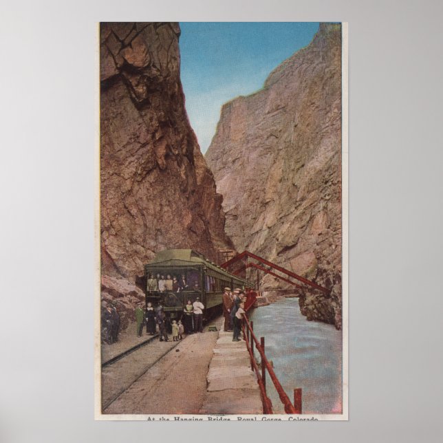 Poster Royal Gorge, CO - Vue du pont suspendu (Devant)