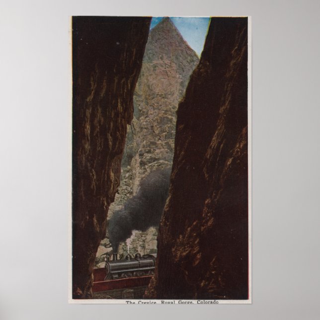 Poster Royal Gorge, CO - Vue d'un Crevice à Royal (Devant)