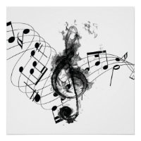 Royal Music Note effet fumée noire et blanche