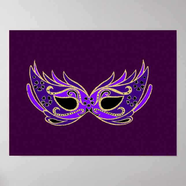 Poster Royal purple masquerade theatrical mask (Devant)