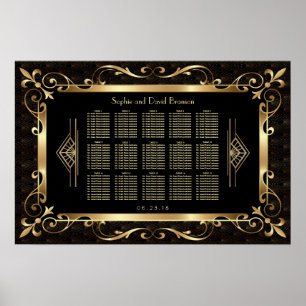 Poster Royal Roaring 20s Gold Art Deco Seating Chart