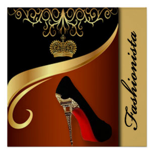 Poster Royality Paris High Heel & Gold Motif