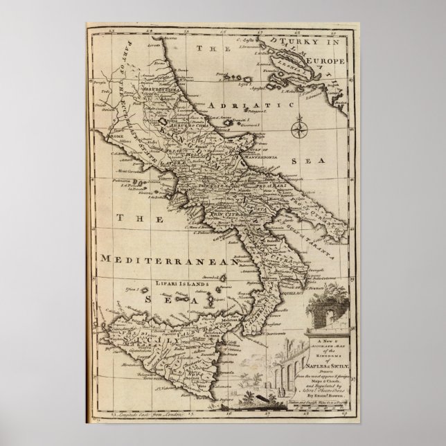 Poster Royaumes de Naples et de Sicile, Italie (Devant)