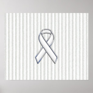 Poster Ruban blanc sur fond blanc avec bandes de sensibil
