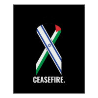 Ruban drapeaux Israël et Palestine cessez-le-feu n